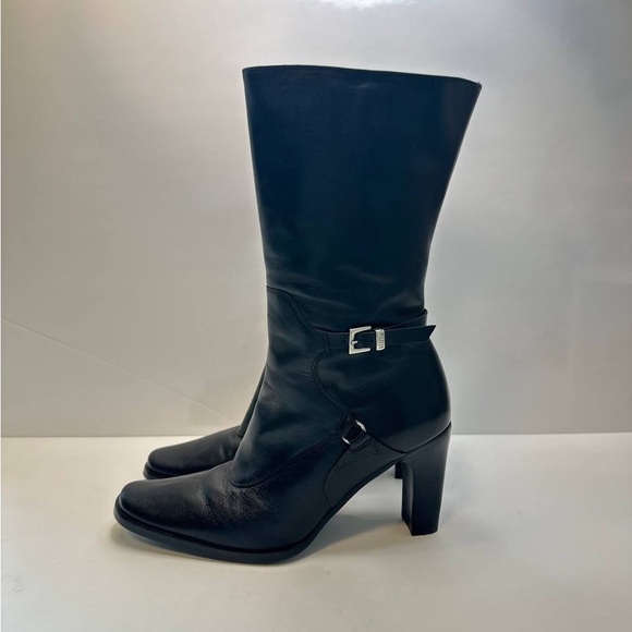 Harley-Davidson Women’s Black Leather Mid-Calf Boots – Size 7 (Made in Brazil) - Picture 2 of 12